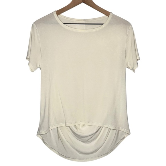 lululemon athletica Tops - Lululemon Cream Short Sleeve High‎ Low Women's Flowy Top